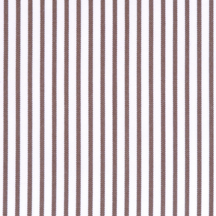 Brown finely striped cotton poplin – Canclini