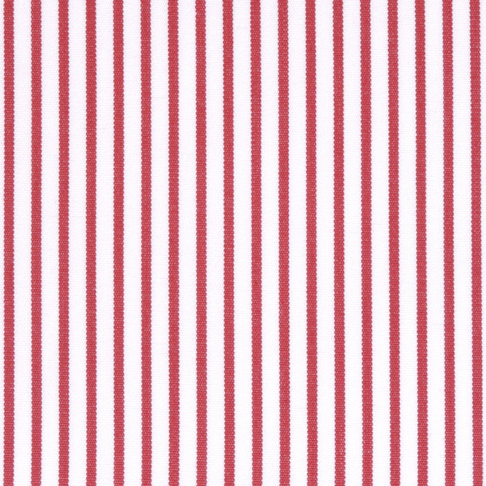 Popeline a righe fitte rosse in cotone – Canclini