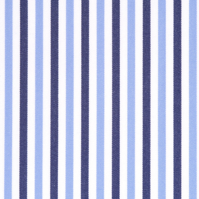 Popeline a righe blu e celeste in cotone – Canclini