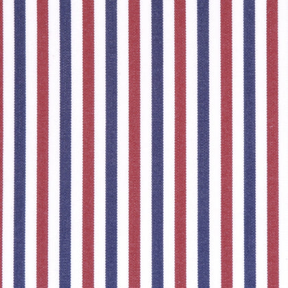 Popeline a righe blu e bordeaux in cotone – Canclini