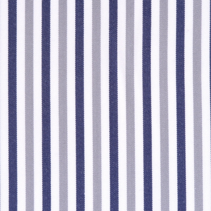Blue and grey striped poplin cotton – Canclini