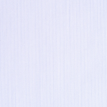 Popeline a micro-righe azzurre in cotone – Canclini