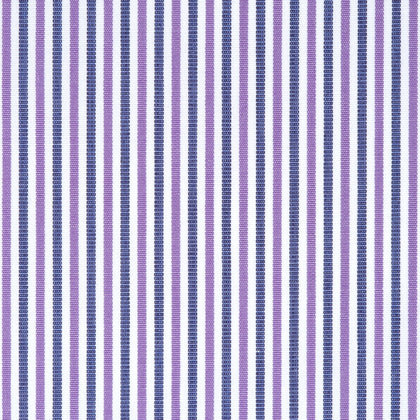 Popeline a righe fitte blu e lilla in cotone – Canclini