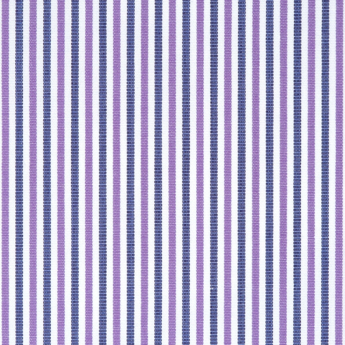 Popeline a righe fitte blu e lilla in cotone – Canclini