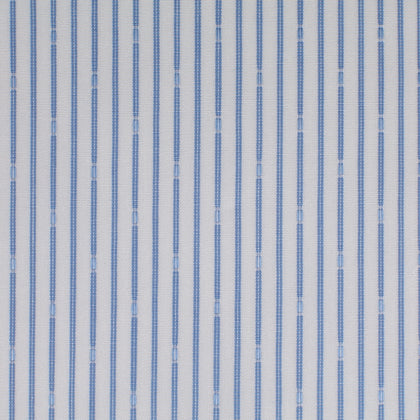 Cotone a righe sottili azzurre con motivo – Canclini