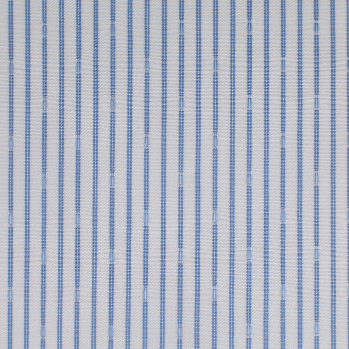 Cotone a righe sottili azzurre con motivo – Canclini