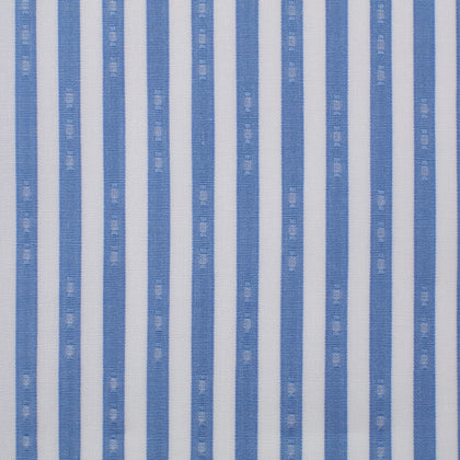 Blue striped cotton with pattern – Canclini