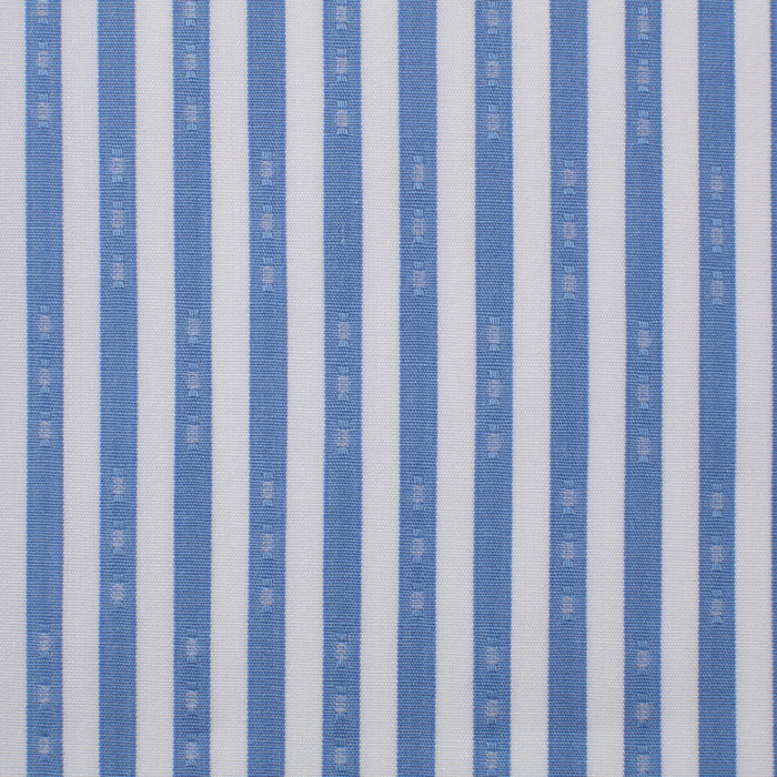 Blue striped cotton with pattern – Canclini