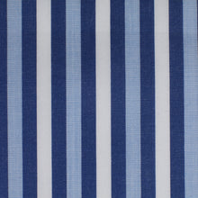 Broad blue and light blue striped cotton - Canclini