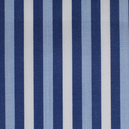 Broad blue and light blue striped cotton - Canclini