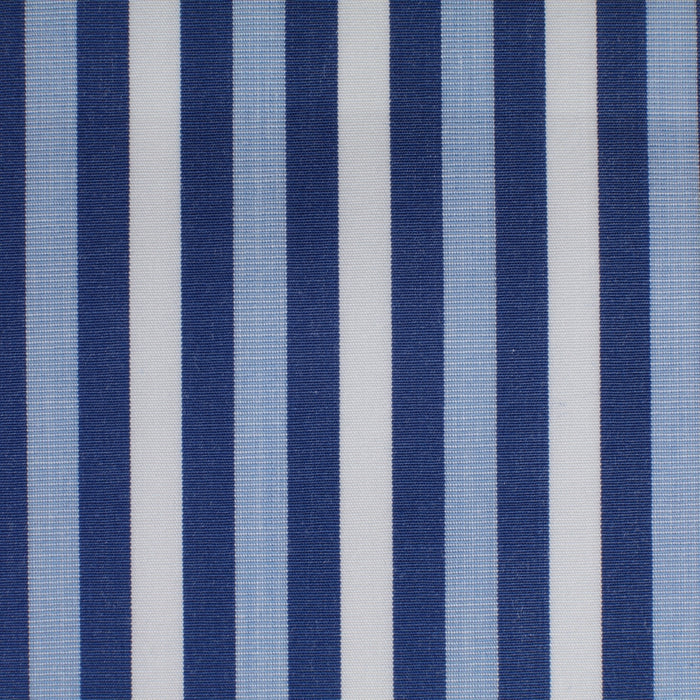 Broad blue and light blue striped cotton - Canclini