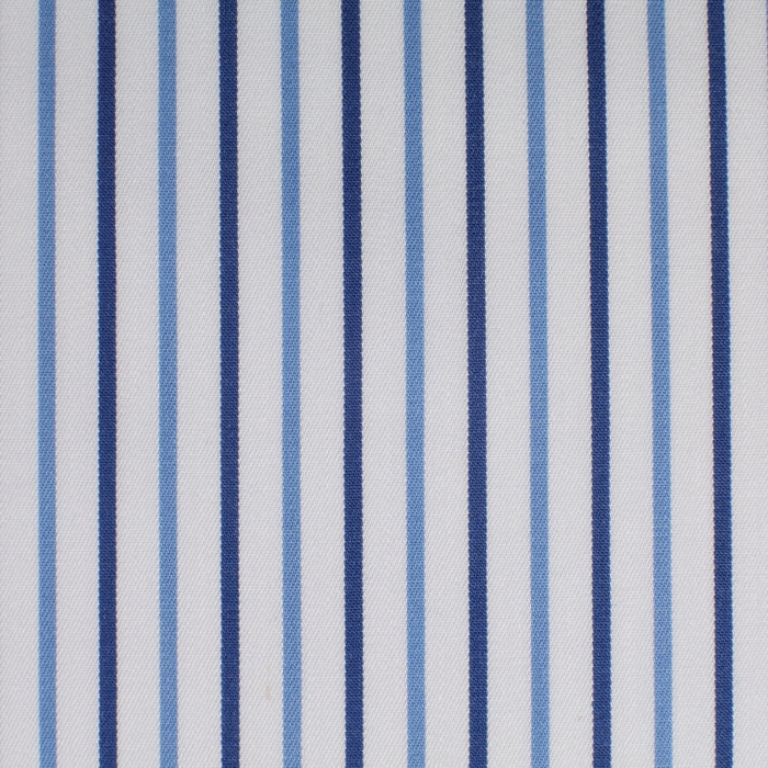 Cotone a righe sottili celesti e blu – Canclini