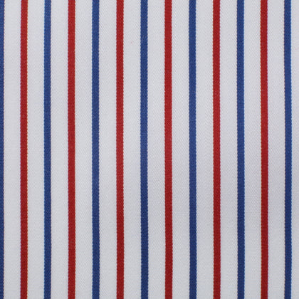 Cotone a righe sottili rosse e blu – Canclini