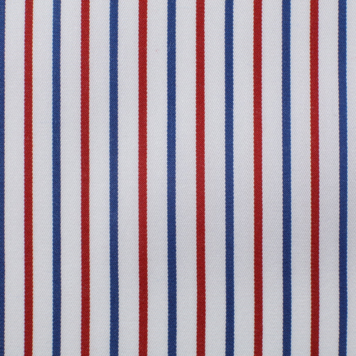 Cotone a righe sottili rosse e blu – Canclini