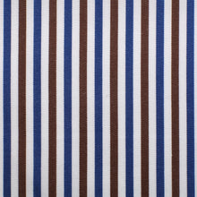 Brown and blue striped cotton – Canclini