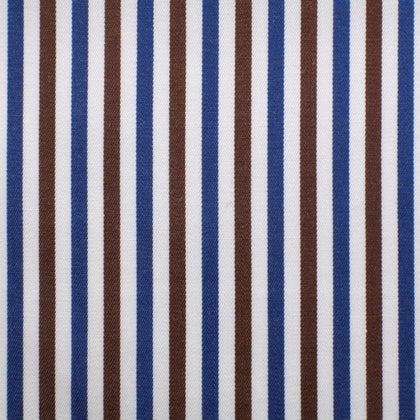 Brown and blue striped cotton – Canclini