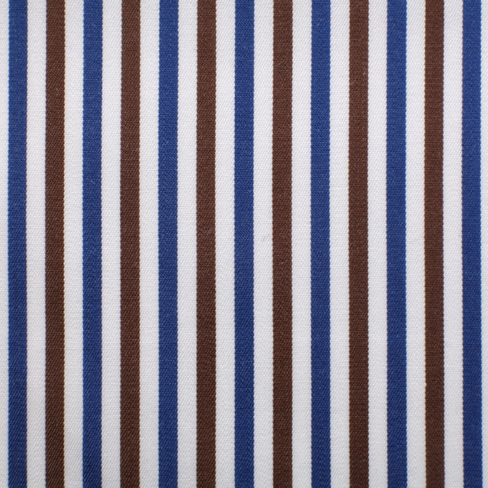 Brown and blue striped cotton – Canclini