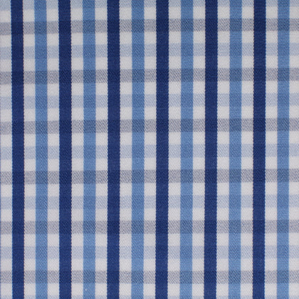 Light blue and blue checked cotton – Canclini