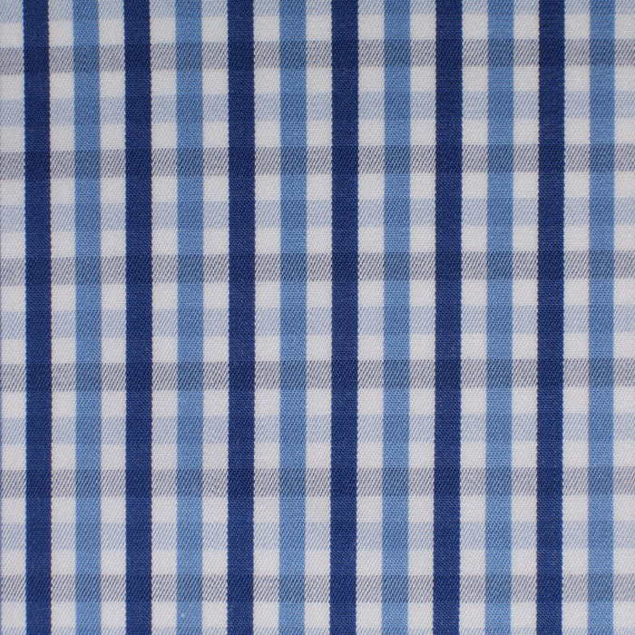 Light blue and blue checked cotton – Canclini