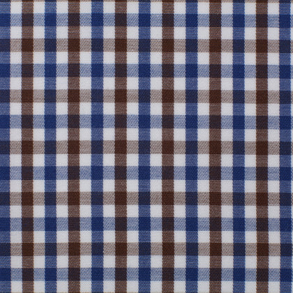 Brown and blue plaid cotton – Canclini