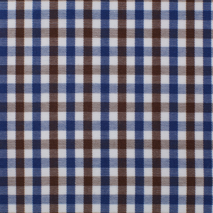 Brown and blue plaid cotton – Canclini